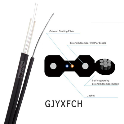 GJYXFCH FTTH Drop Cable Single mode G657A G652D Fiber 1 core White or Black JacketLSZH FRP strengh