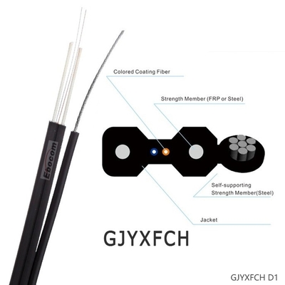 Drop Optical Fiber Cable LSZH Jacket Outdoor GJYXFCH FTTH SM G652 1 core  2 core Internet networking wire distribution