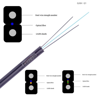 Cable à fibre optique autoportant extérieur Gjxh G652S G657A1 pour le projet d'Internet extérieur intérieur