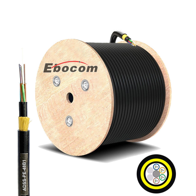 Cable à fibre optique ADSS à 48 cœurs mode unique SM G652D fil d'aramide double enveloppe double veste AT PE