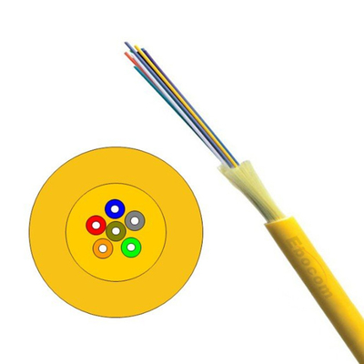 Câble à fibre optique GJFJV à tamponnage serré G657A pour intérieur, 6 cœurs, gaine LSZH, jaune, pour réseaux de distribution de bâtiments