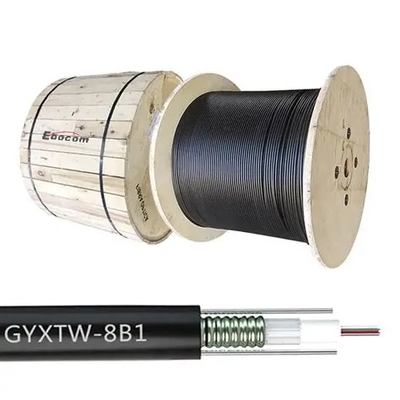 Cable optique blindé GYXTW 4-12 noyau G 652D mode unique FRP Résistance à l'eau pour les conduits enterrés