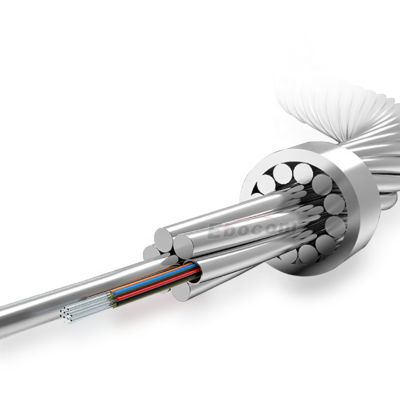 Câble de garde composite aérien à fibre optique OPGW 24 cœurs, structure toronnée en acier gainé d'aluminium (ACS)