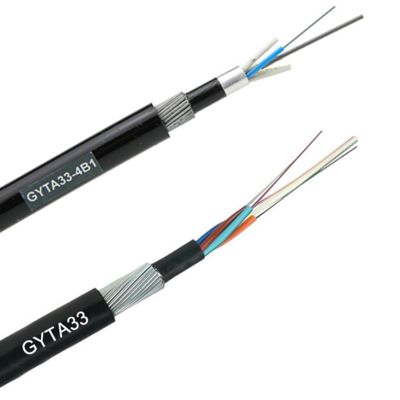Câble à fibre optique blindé GYTA 24 cœurs haute résistance avec ruban en aluminium et gaine PE pour utilisation extérieure longue distance